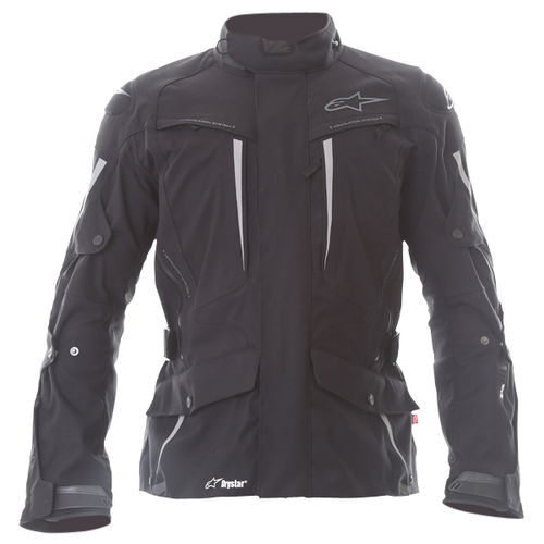 Alpinestars Yaguara Drystar Tech Air Black Anthractice Textile Waterproof Motorcycle Jacket Front                                                                                                                                                              