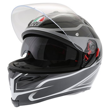 AGV K5-S Magnitude Black Silver Full Face Motorcycle Helmet Open With Sun Visor                                                                                                                                                                                