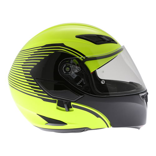 AGV Compact-ST Vermont Flo Yellow Black Flip Front Motorcycle Helmet Right side                                                                                                                                                                                