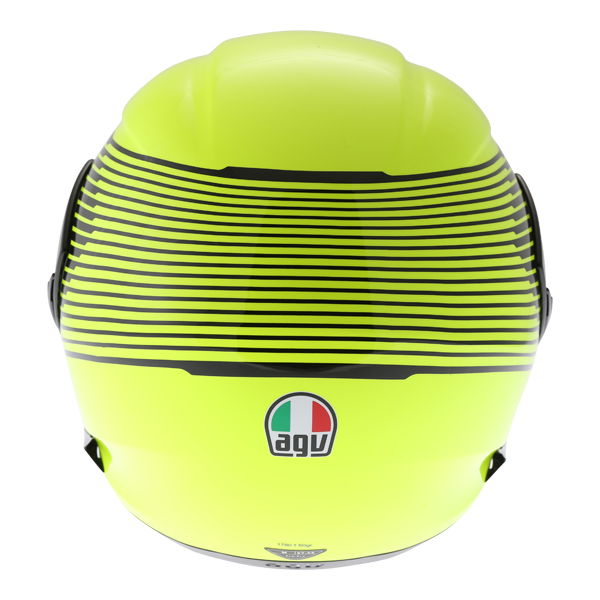 AGV Compact-ST Vermont Flo Yellow Black Flip Front Motorcycle Helmet Back                                                                                                                                                                                      