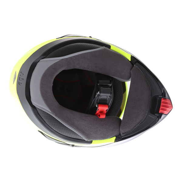 AGV Compact-ST Vermont Flo Yellow Black Flip Front Motorcycle Helmet Inside                                                                                                                                                                                    
