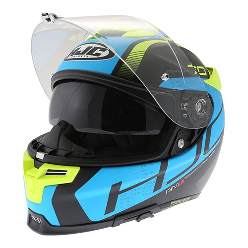 HJC RPHA 70 Vias Blue Full Face Motorcycle Helmet Open with sun visor                                                                                                                                                                                          