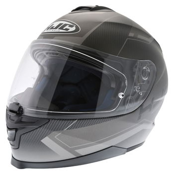HJC IS-17 Loktar Black Full Face Motorcycle Helmet Front left                                                                                                                                                                                                  