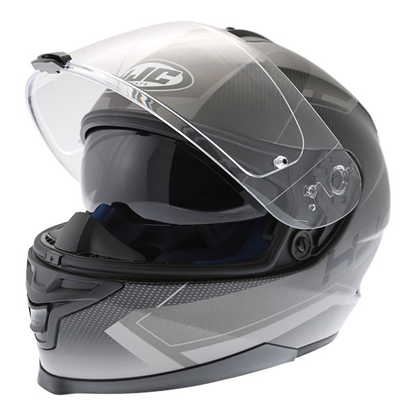 HJC IS-17 Loktar Black Full Face Motorcycle Helmet Open with sun visor                                                                                                                                                                                         