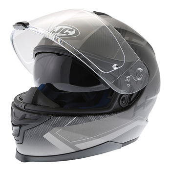 HJC IS-17 Loktar Black Full Face Motorcycle Helmet Open with sun visor                                                                                                                                                                                         