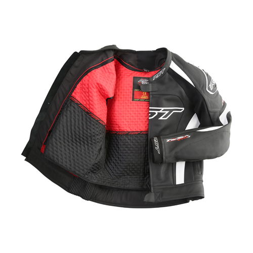 RST Tractech Evo 3 2051 CE Black White Leather Motorcycle Jacket Inside                                                                                                                                                                                        