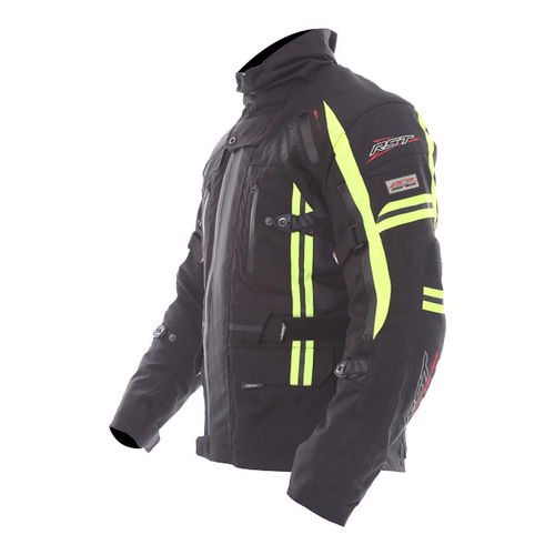 RST Paragon V 2416 CE Mens Black Fluo Yellow Textile Motorcycle Jacket Side                                                                                                                                                                                    