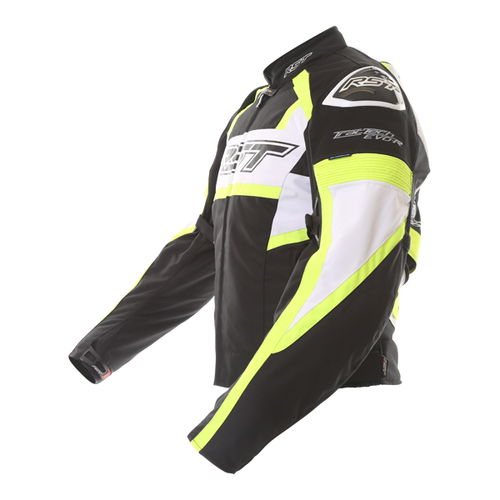 RST Tractech Evo R 2048 CE Mens Black Fluo Yellow White Textile Motorcycle Jacket Side                                                                                                                                                                         