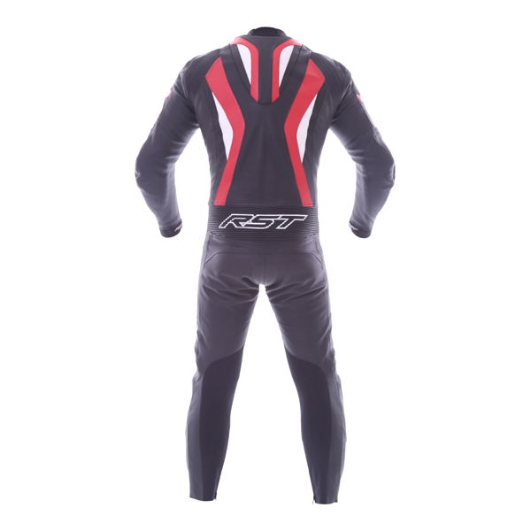 RST R-16 1067 Mens Black Red White Leather Motorcycle Suit Back                                                                                                                                                                                                