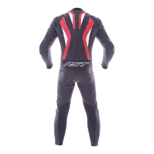 RST R-16 1067 Mens Black Red White Leather Motorcycle Suit Back                                                                                                                                                                                                