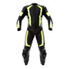 RST R-16 1067 Mens Black Fluo Yellow Leather Motorcycle Suits Front                                                                                                                                                                                            