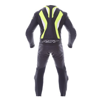 RST R-16 1067 Mens Black Fluo Yellow Leather Motorcycle Suits Back                                                                                                                                                                                             