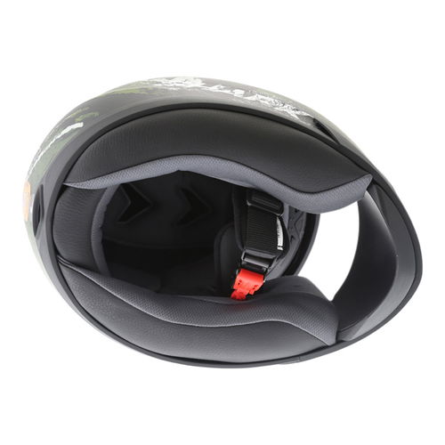 Shark Ridill Threezy Black Green Full Face Motorcycle Helmet Inside                                                                                                                                                                                            