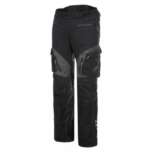 Rukka Overpass GoreTex Black Grey Waterproof Textile Motorcycle Pants Front                                                                                                                                                                                    