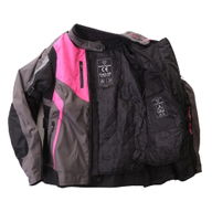 Gem Ladies Jacket Dark Grey Pink Black