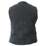 Ladies Leather Vest Black