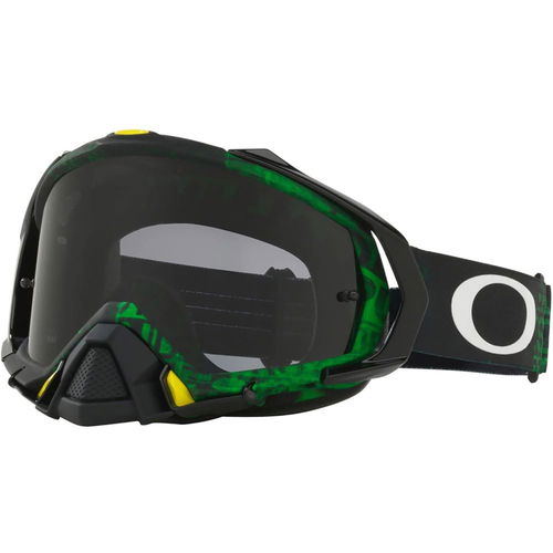 Oakley Mayhem Pro MX Goggles - Distress Tagline Green Yellow/Dark Grey Lens