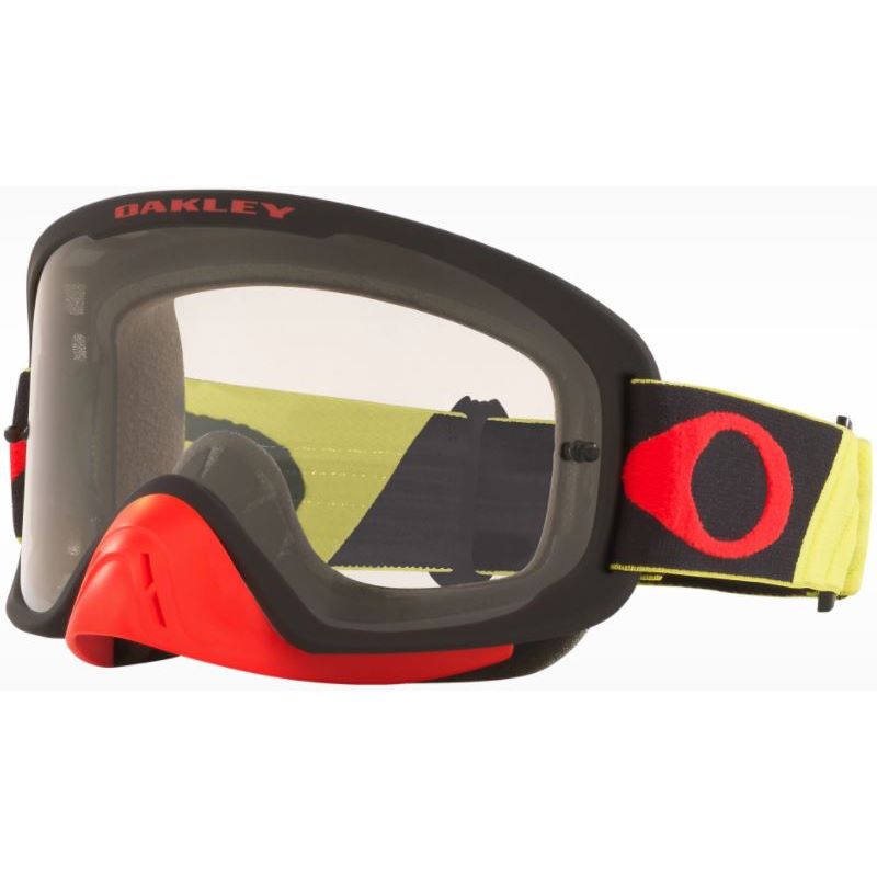 Oakley O Frame 2 Pro MX Goggle Tuff Blocks Yellow Red Clear Lens Blocks Yellow Red Clear Lens
