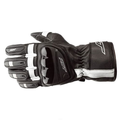 RST Pilot CE Mens Black White Motorcycle Gloves Back                                                                                                                                                                                                           