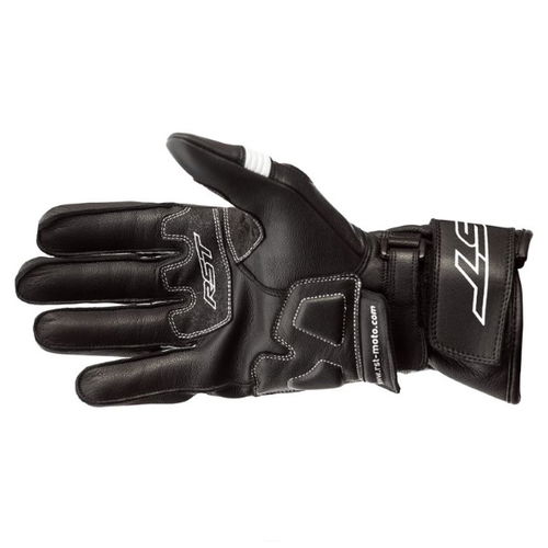 RST Pilot CE Mens Black White Motorcycle Gloves Palm                                                                                                                                                                                                           