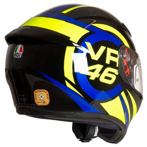 AGV K3 SV-S Ride 46 Full Face Motorcycle Helmet Back Left                                                                                                                                                                                                      