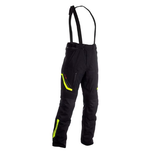RST Pathfinder CE Black Flo Yellow Textile Motorcycle Jeans Front                                                                                                                                                                                              