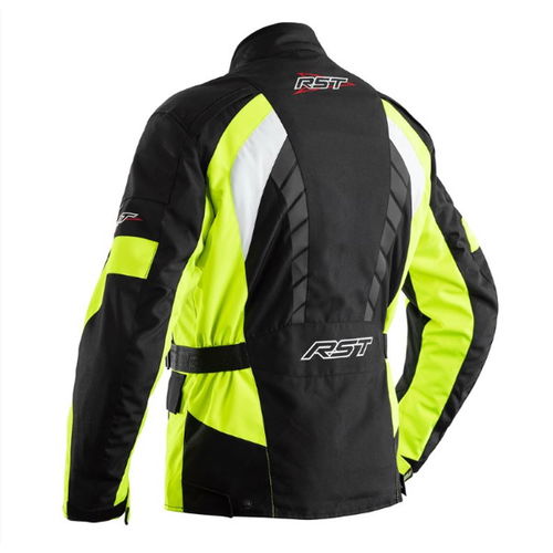 RST Alpha IV CE Black Flo Yellow Textile Motorcycle Jacket Back                                                                                                                                                                                                