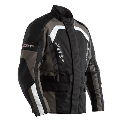 RST Alpha IV CE Black Gun Metal Textile Motorcycle Jacket Front                                                                                                                                                                                                