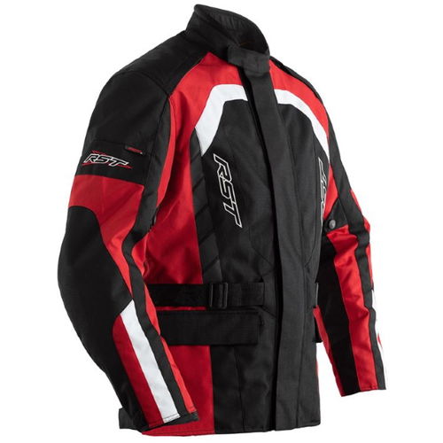 RST Alpha IV CE Black Red Textile Motorcycle Jacket Front                                                                                                                                                                                                      