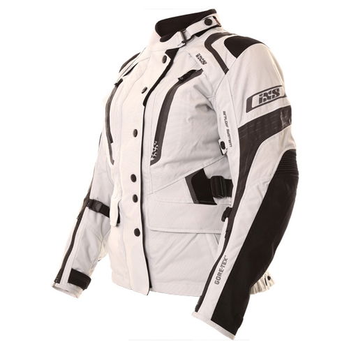 IXS Saragossa Ladies Grey Black Silver Goretex Waterproof Textile Motorcycle Jacket Side                                                                                                                                                                       