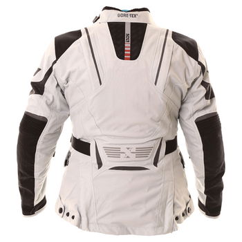 IXS Saragossa Ladies Grey Black Silver Goretex Waterproof Textile Motorcycle Jacket Back