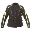 IXS Saragossa Ladies Black Yellow Goretex Waterproof Textile Motorcycle Jacket Front                                                                                                                                                                           