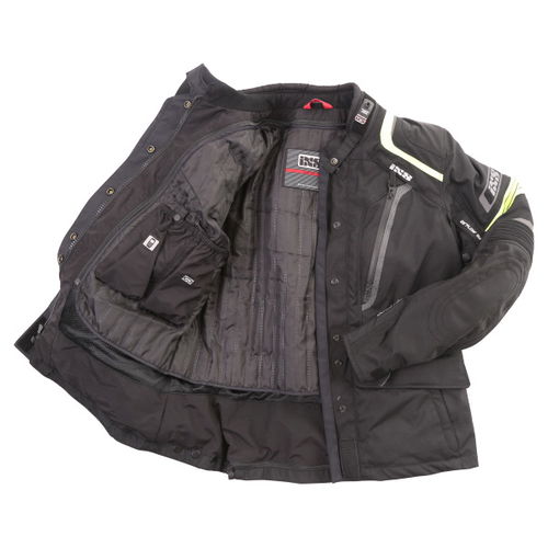 IXS Saragossa Ladies Black Yellow Goretex Waterproof Textile Motorcycle Jacket Inside                                                                                                                                                                          