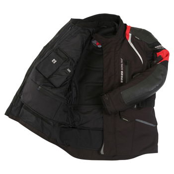 IXS Calgary Mens Goretex Black Red Waterproof Textile Motorcycle Jacket Inside                                                                                                                                                                                 