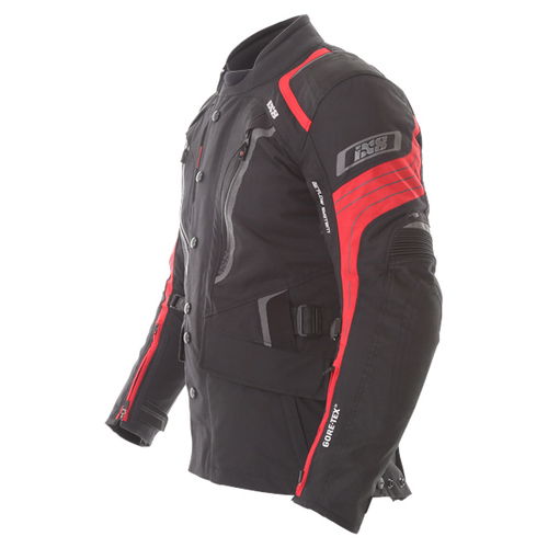 IXS Saragossa Mens Black Red GoreTex Waterproof Textile Motorcycle Jacket Side                                                                                                                                                                                 