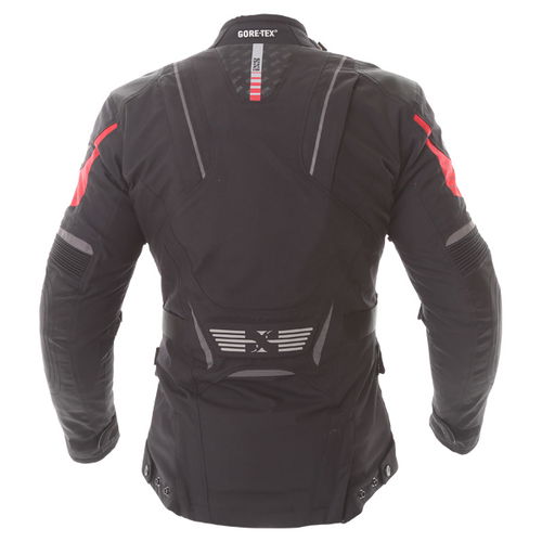 IXS Saragossa Mens Black Red GoreTex Waterproof Textile Motorcycle Jacket Back                                                                                                                                                                                 