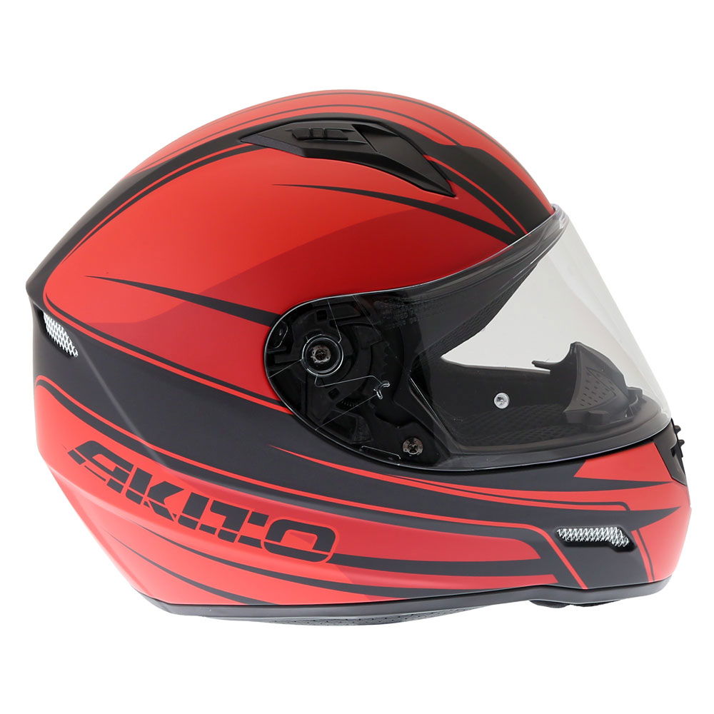 Akito Street Helmet Matt Black Red Size: XS