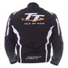 RST IOM TT Team CE Black White Textile Motorcycle Jacket Back                                                                                                                                                                                                  