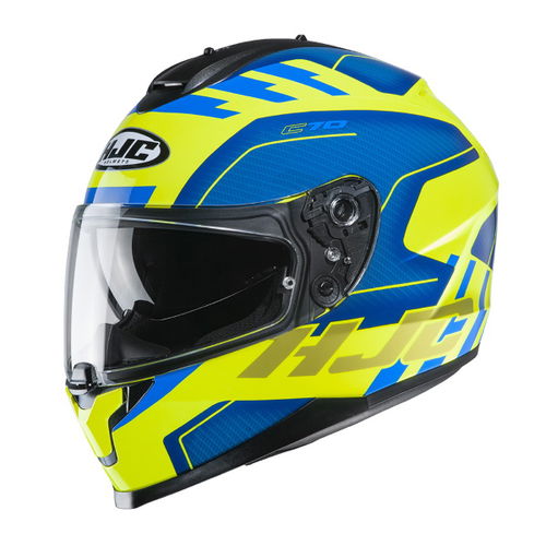 HJC C70 Koro Yellow Full Face Motorcycle Helmet Front Left                                                                                                                                                                                                     