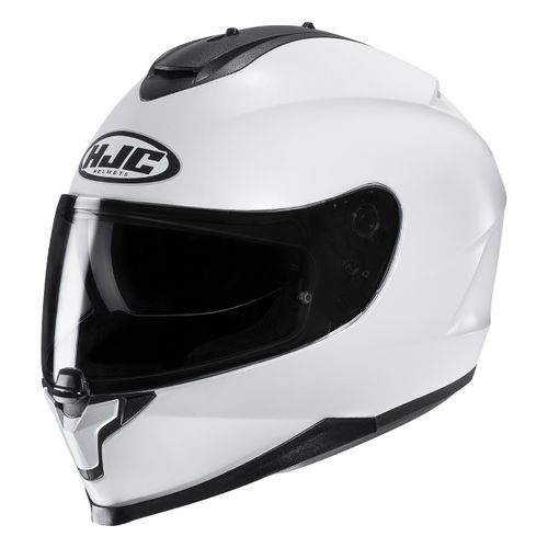 HJC C70 White Full Face Motorcycle Helmet Front Left                                                                                                                                                                                                           