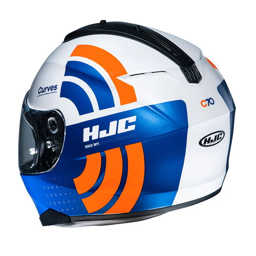 HJC C70 Curves Helmet White Red Blue Size: S