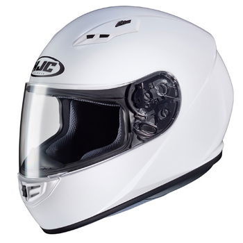 HJC CS-15 White Full Face Motorcycle Helmet Front Left                                                                                                                                                                                                         