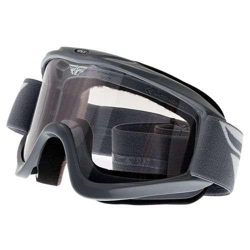Fly Racing Focus Grey Goggles Front Left                                                                                                                                                                                                                       
