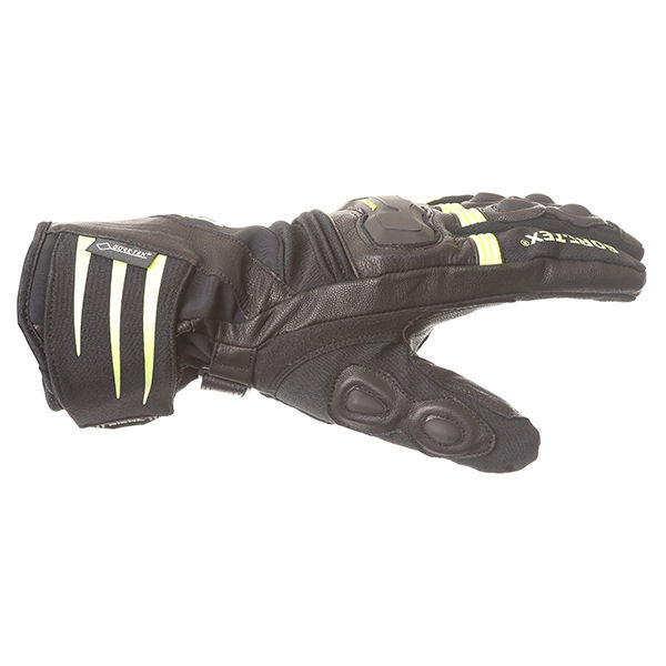 Richa Cold Protect GoreTex Black Yellow Waterproof Motorcycle Gloves Thumb side                                                                                                                                                                                