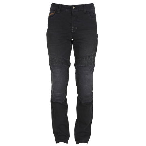 Furygan Steed Black Denim Motorcycle Pants Front                                                                                                                                                                                                               