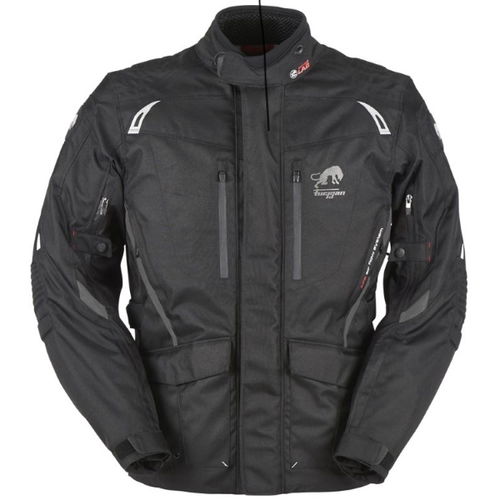 Furygan Apalaches Black Textile Motorcycle Jacket Front                                                                                                                                                                                                        