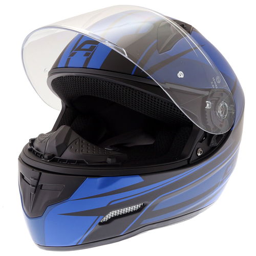 Akito Street Helmet Matt Black Blue Size: XS