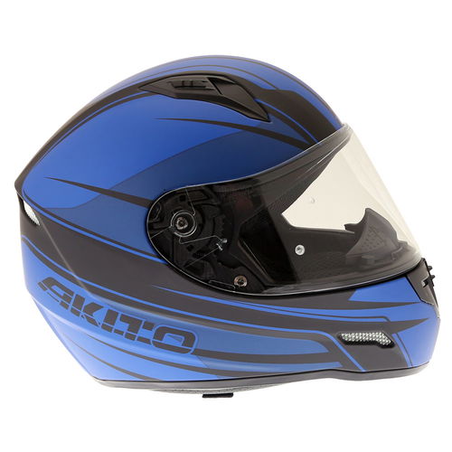 Akito Street Helmet Matt Black Blue Size: XS