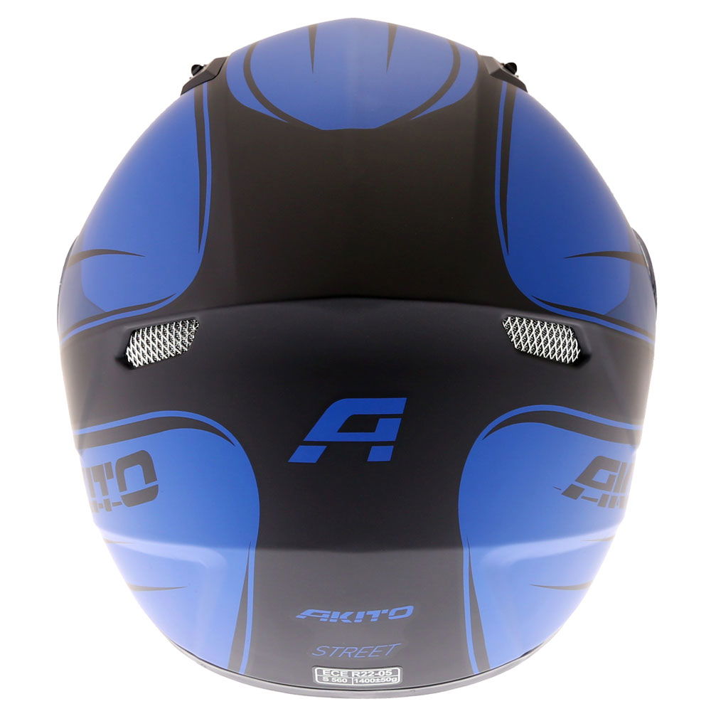Akito Street Helmet Matt Black Blue Size: XS