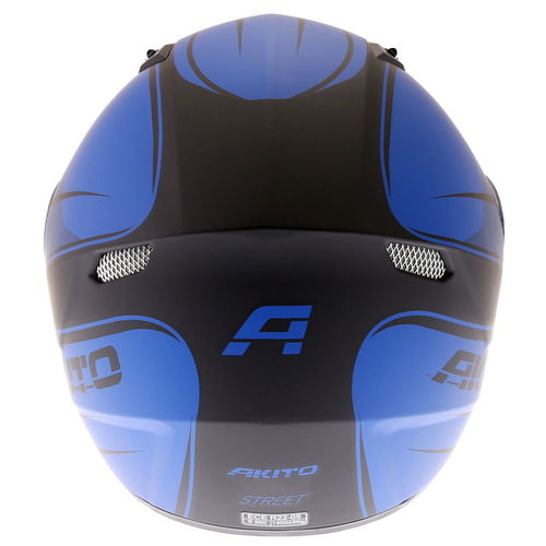 Akito Street Helmet Matt Black Blue Size: XS